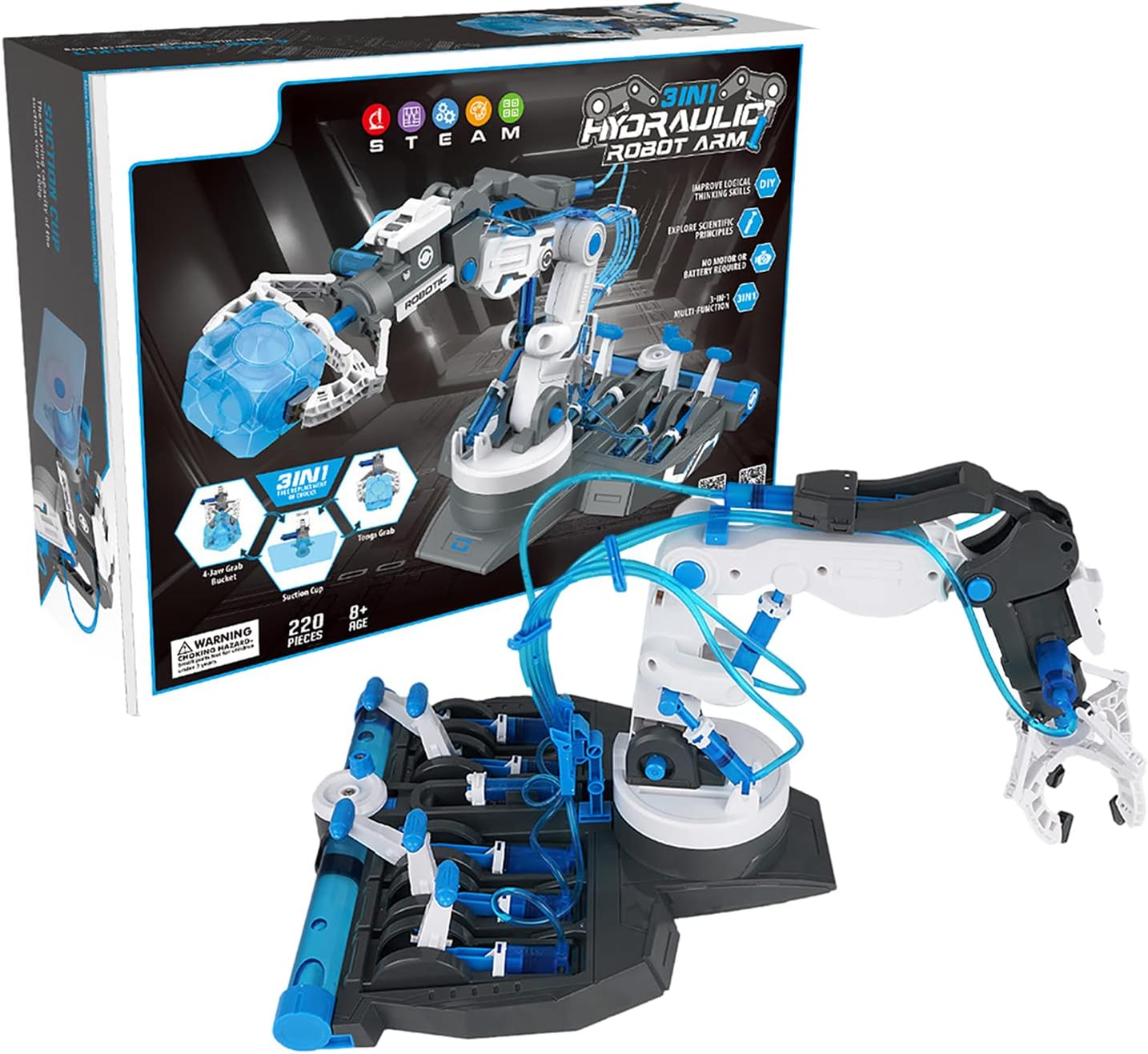 fanelod Robotic Hand Kit,Robot Arm Building Kit Hydraulic Arm Robotic
