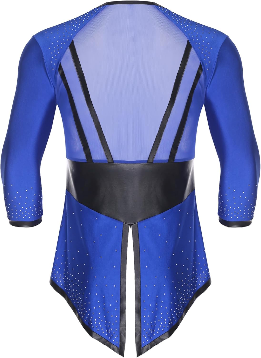 Latin Dance Tops for Men V Neck Long Sleeve Swallowtail Shirt Ballet Tango Flamenco Ballroom Dancewear