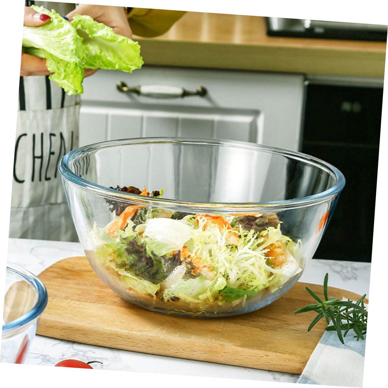 COLLBATH Tazón de Vidrio para Ensalada 2700ml Redondo, Elegante y Moderno