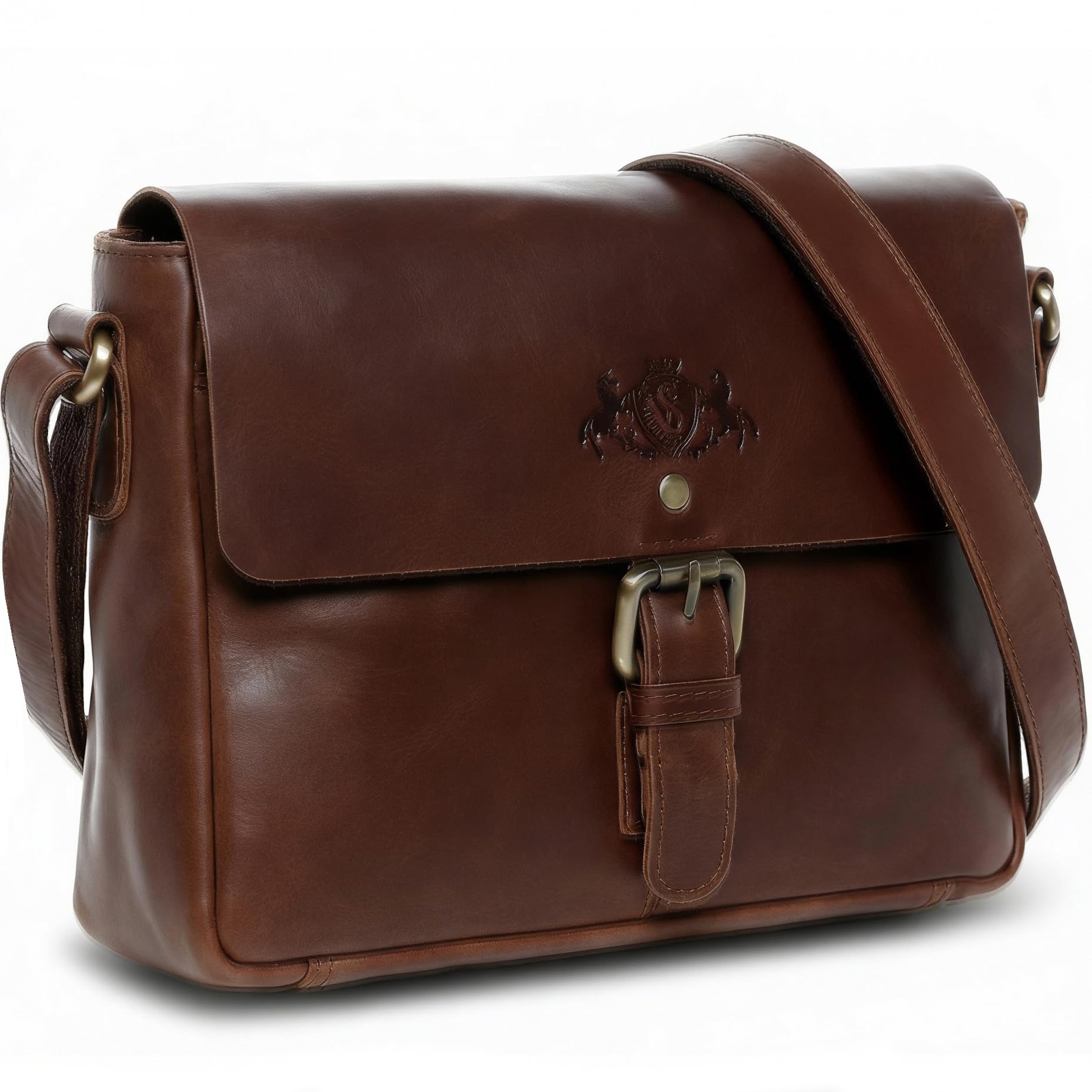 SID & VAIN Messenger Bag echt Leder Messenger 15 Zoll Laptop-Hülle