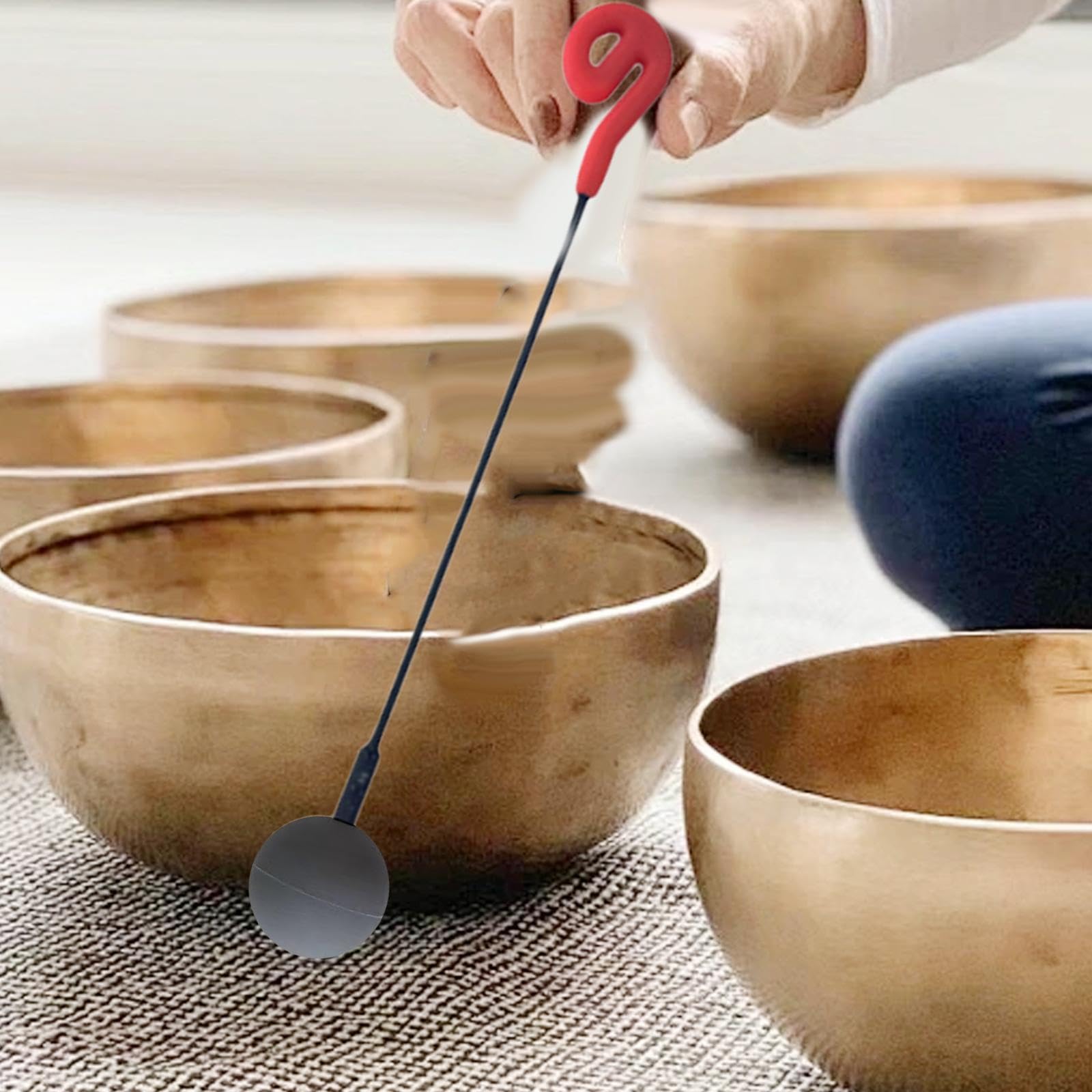 Friction Gong Mallet Double Head Accessory Sound Tool Instrument Sons gongs, Rouge