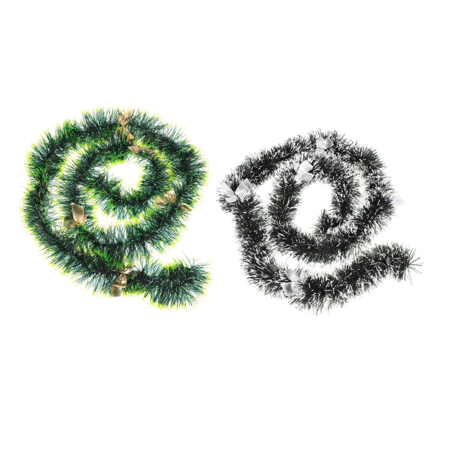 Garneck 2pcs Christmas Tinsel Garlands Strips Bowknots for Festive Decoration for Christmas Tree Ornaments and Holiday Parties