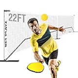 22ft Pickleball Net System with Metal Frame and PE Net Portable Easy Setup Pickleball Court for Driveway Backyard