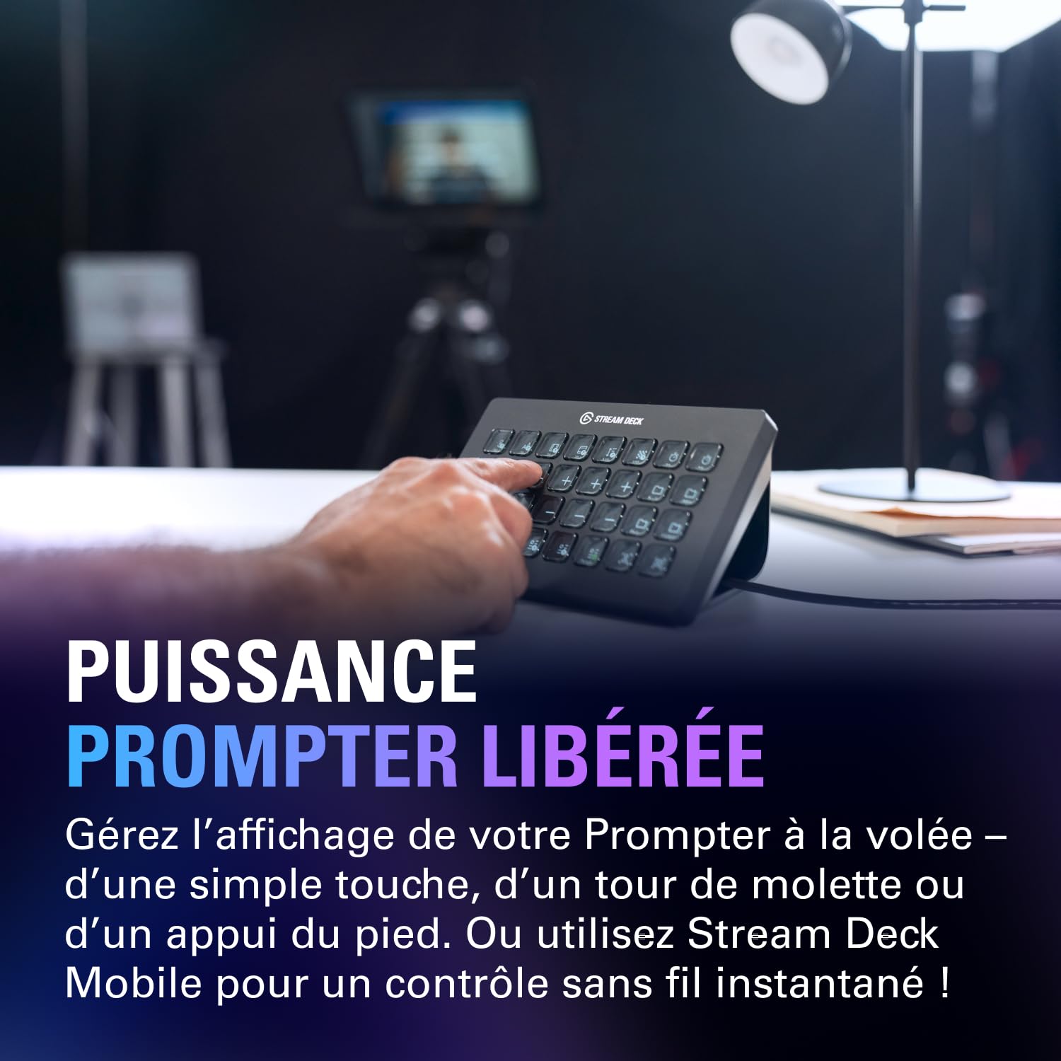 Elgato Prompter XL – Téléprompteur Grand Format avec écran Amovible, Moniteur visioconférence, pour appareils Photo et caméras de Studio, Installation Simple par USB-C 3.2 (PC&Mac)