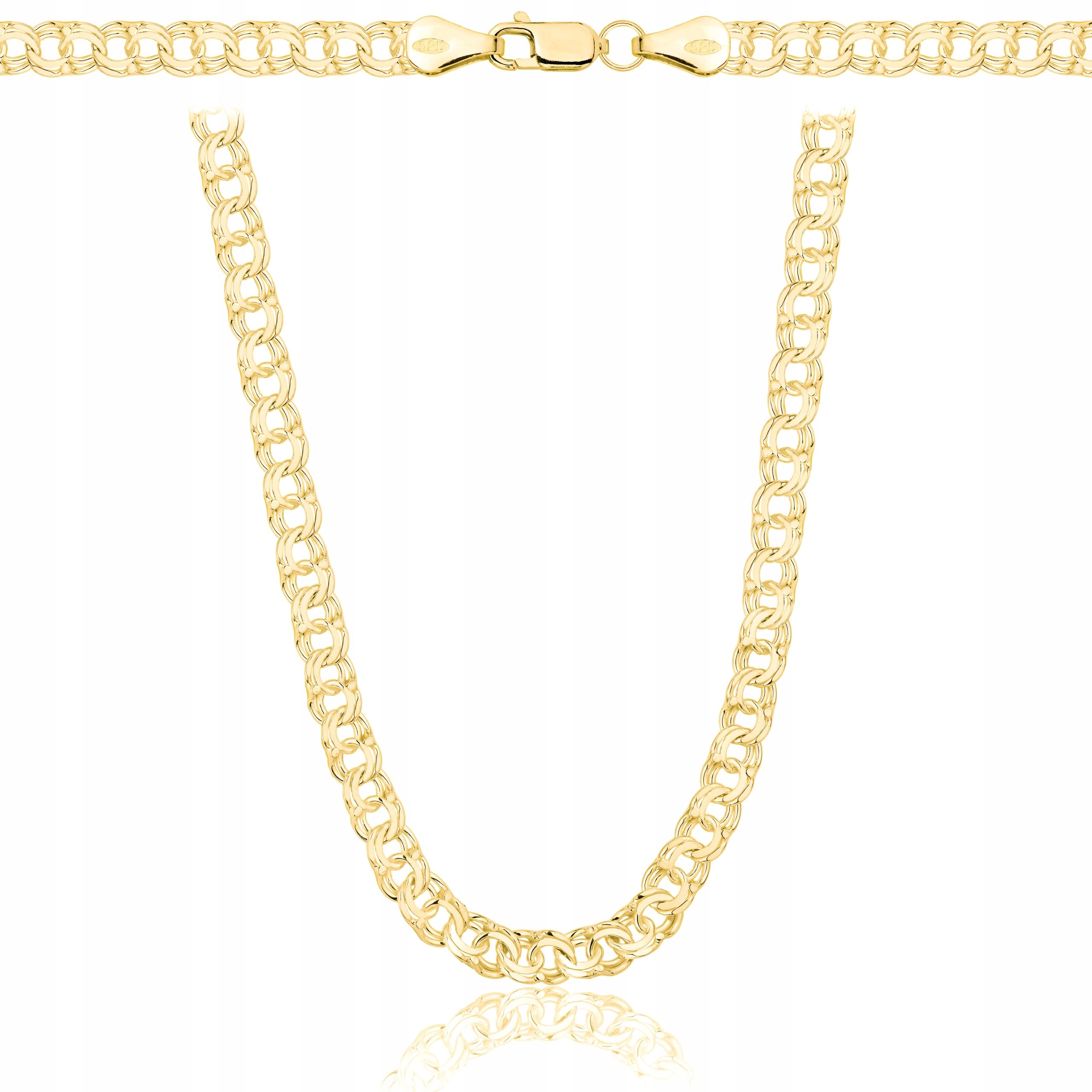 AMAR OPRAVA ketten für herren silber 925 mit gold 585, Kette herren massive königskette, herren schmuck, italienische Qualität, goldene kette herren