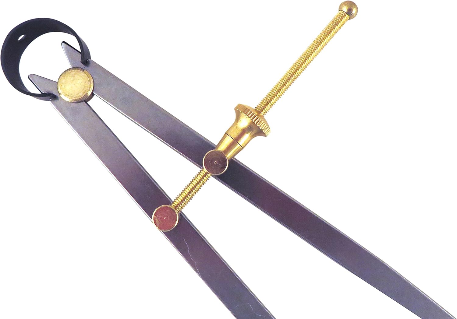 Taytools 467979 Toolmaker's “Yankee” Quick-Spring Nut, Rapid Adjust, Spring Inside Calipers ID Dividers, 0-12” / 300 mm Range, Brass Fulcrum and Fine Adjustment Mechanism, Flat Leg