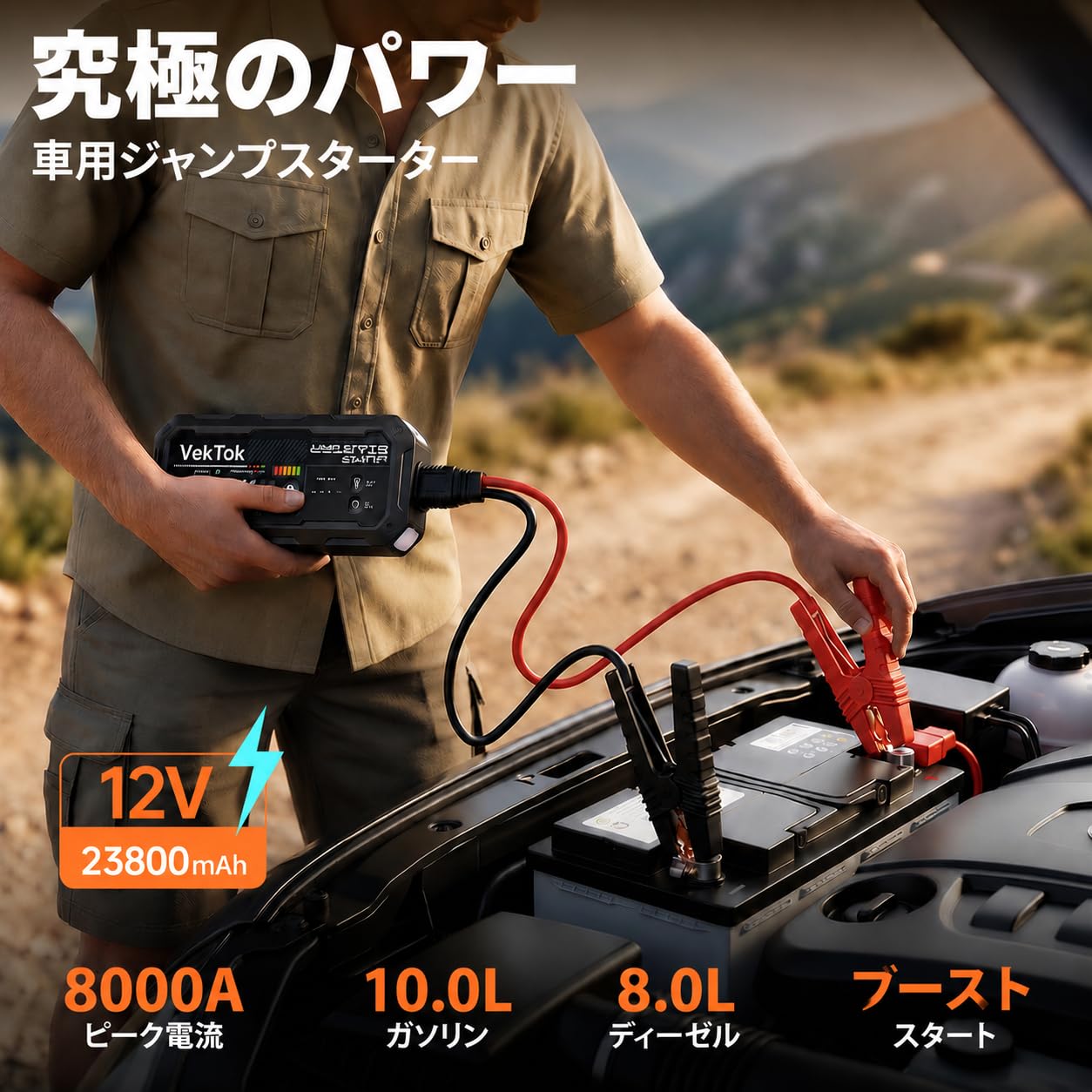 Amazon | ジャンプスターター 12V車用 エンジンスターター 車緊急始動