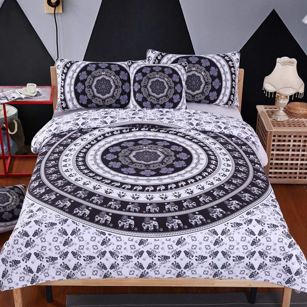 Parure de lit mandala au tissage supérieur pour chambre adulte
