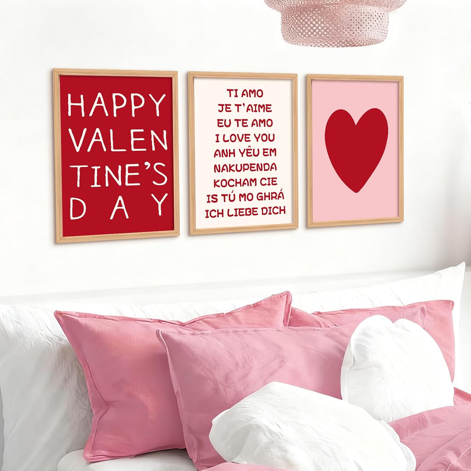 FYSUIMU 6Pcs Valentine’s Day Wall Art Prints Wall Decor Red-Pink Retro Love Heart Cupid Art Poster for Wedding Anniversary Gallery Living Room Bedroom (UNFRAMED 8 x 10 Inch) image 4
