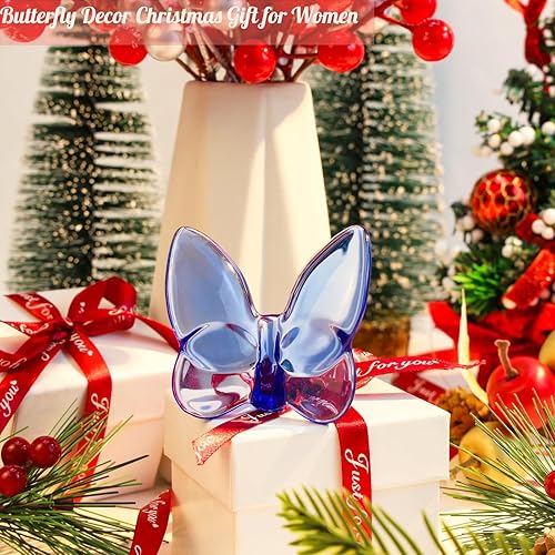 Miniatura 3 de DUQGUHO Regalos de mariposa decoración de mariposas azules figuras de cristal de cristal volador animal coleccionable escritorio hogar dormitorio