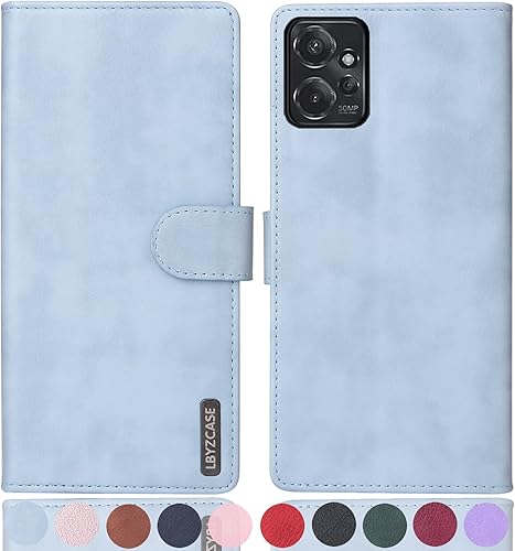 LBYZCASE Funda tipo cartera para Moto G Power 2023 5G tarjetero con bloqueo RFID, cuero con tapa (función atril), magnética, a prueba de golpes,