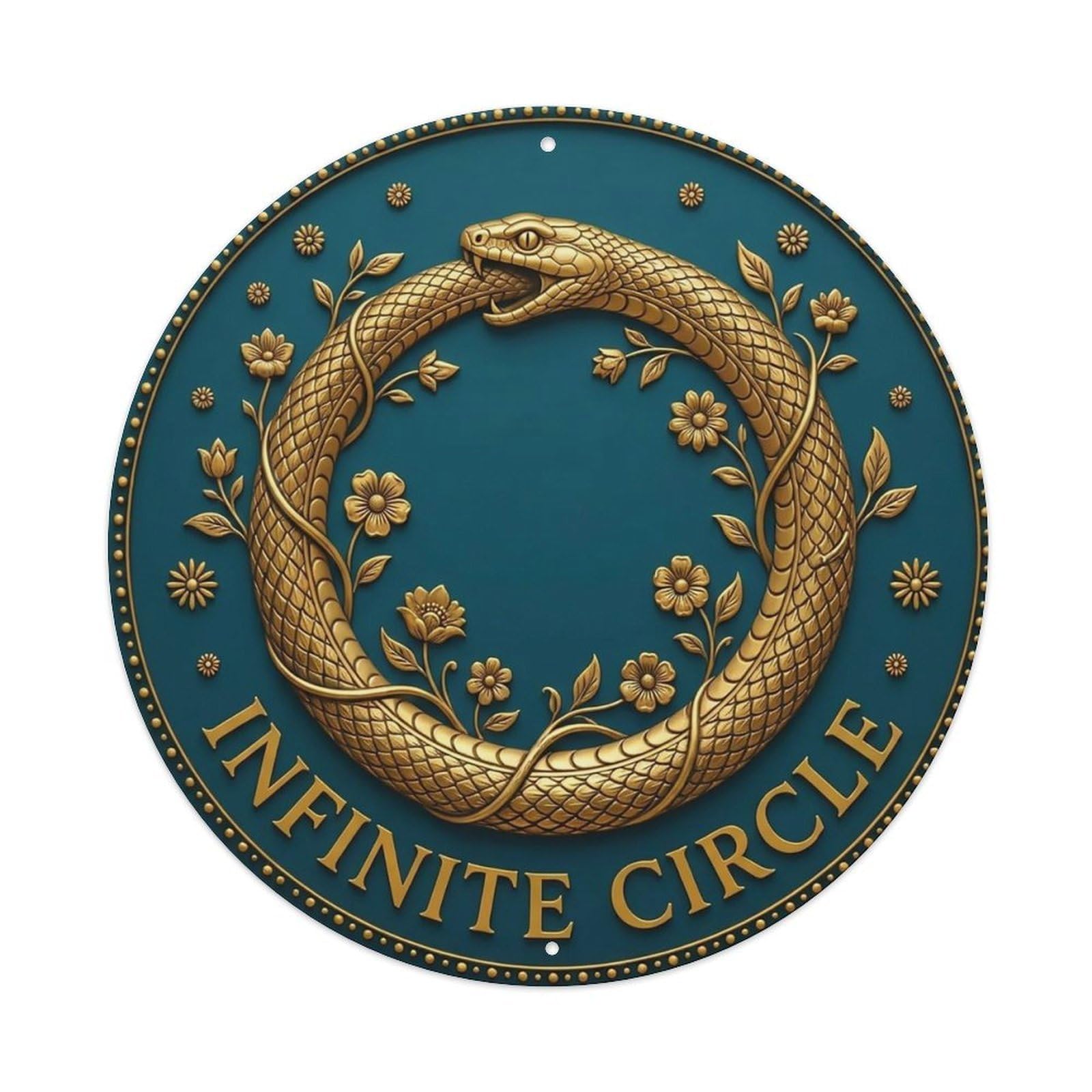 Vintage Infinite Circle Flower Zen Yoga Metal Tin Sign