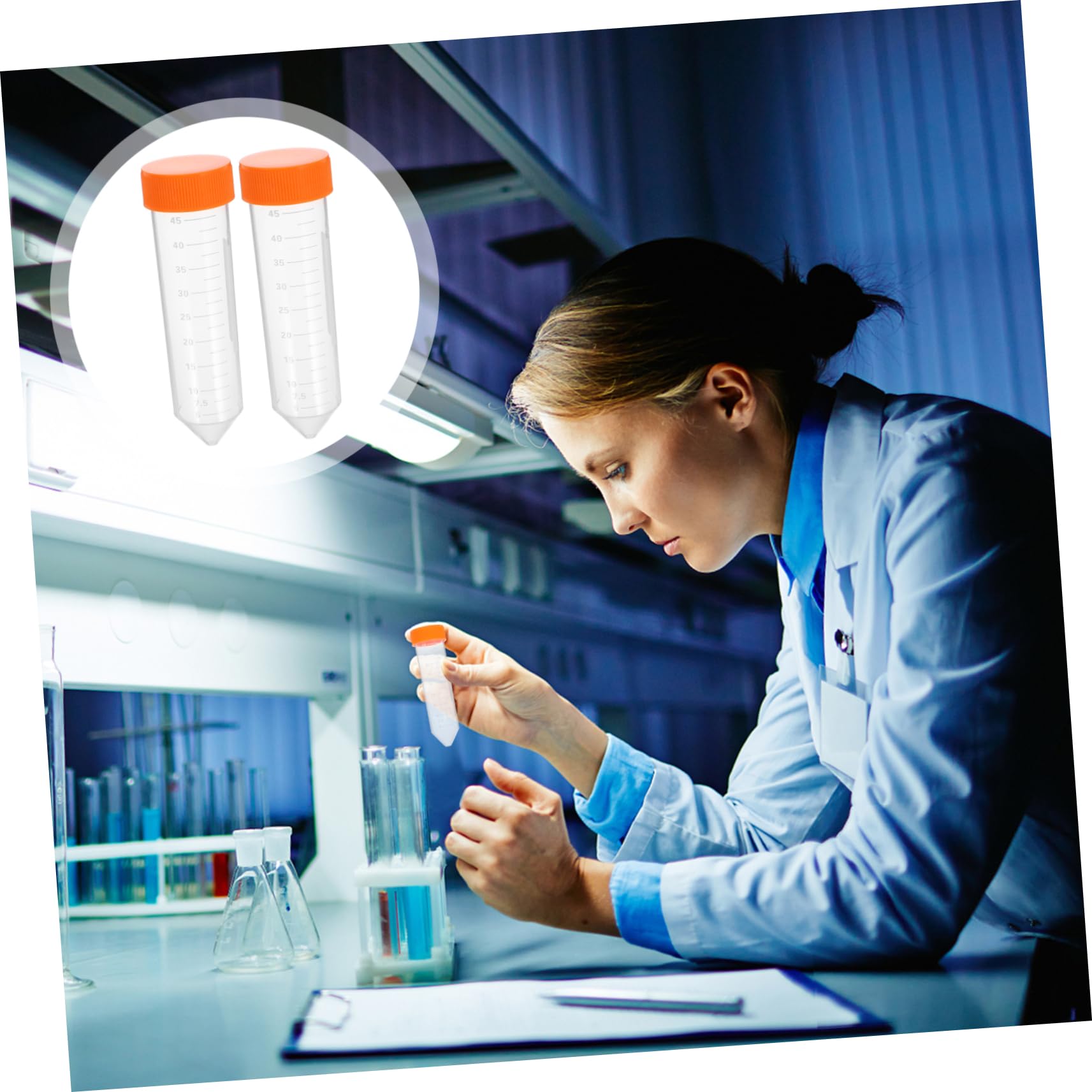 Provette per Centrifuga 50ml Pp Arancia 50 Pezzi Laboratorio