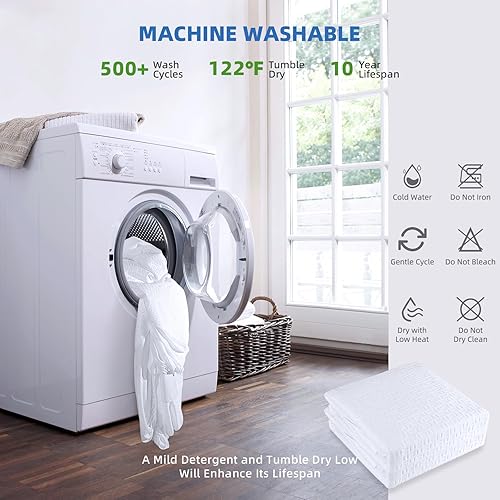 Miniatura 7 de Protector de colchón California King 100 % impermeable, transpirable, refrescante, tela de aire 3D, suave y silenciosa, lavable a máquina, bolsillo