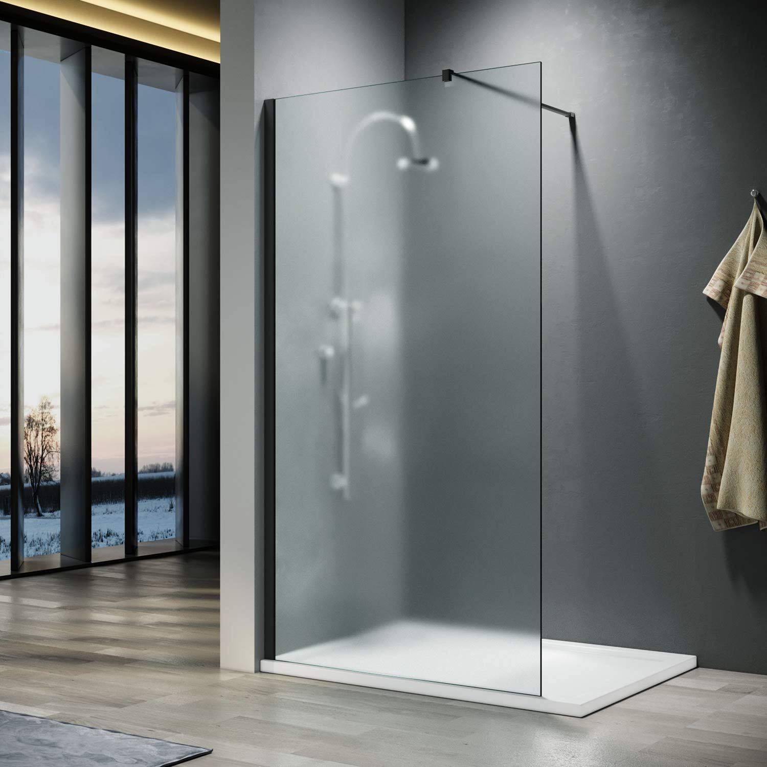 Buy ELEGANT 700x1900mm Bathroom Walkin Shower Door Wet Room Enclosure