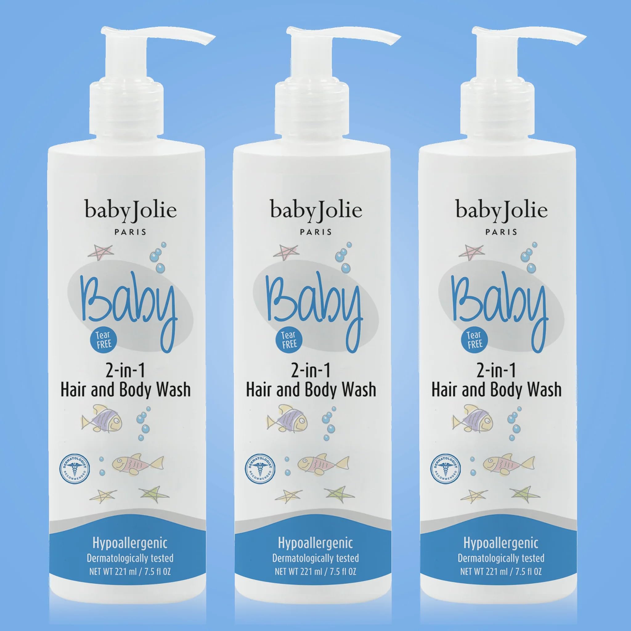 Baby Jolie Baby Body Wash, Kids Hair and Body Wash for Babies & Newborn 2-in-1, Shampoo + Soap | 7.5oz | 221ml | Pack of 3 (3)