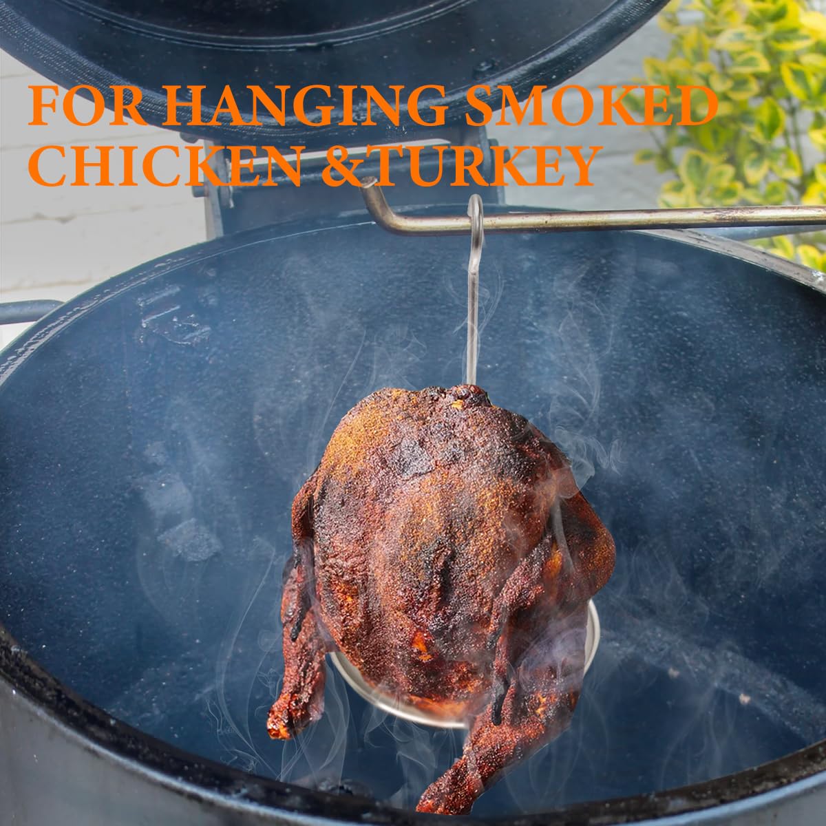 Edelstahl Truthahn Fritteuse Rack Kit für Thanksgiving Truthahn Bratständer Ersatzteile Hühnerregal Bräter mit Heberhaken, Halterbasis für Frittiertopf