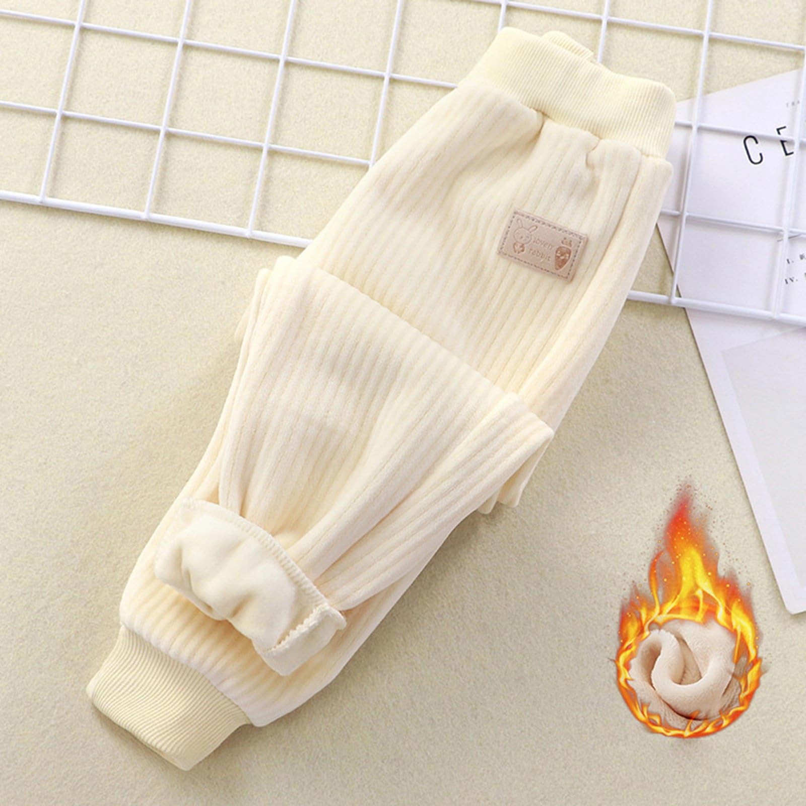 Generisch Pantalon en velours côtelé pour bébé fille garçon avec doublure en polaire - Pantalon long épais - Pantalon de jogging sportif actif