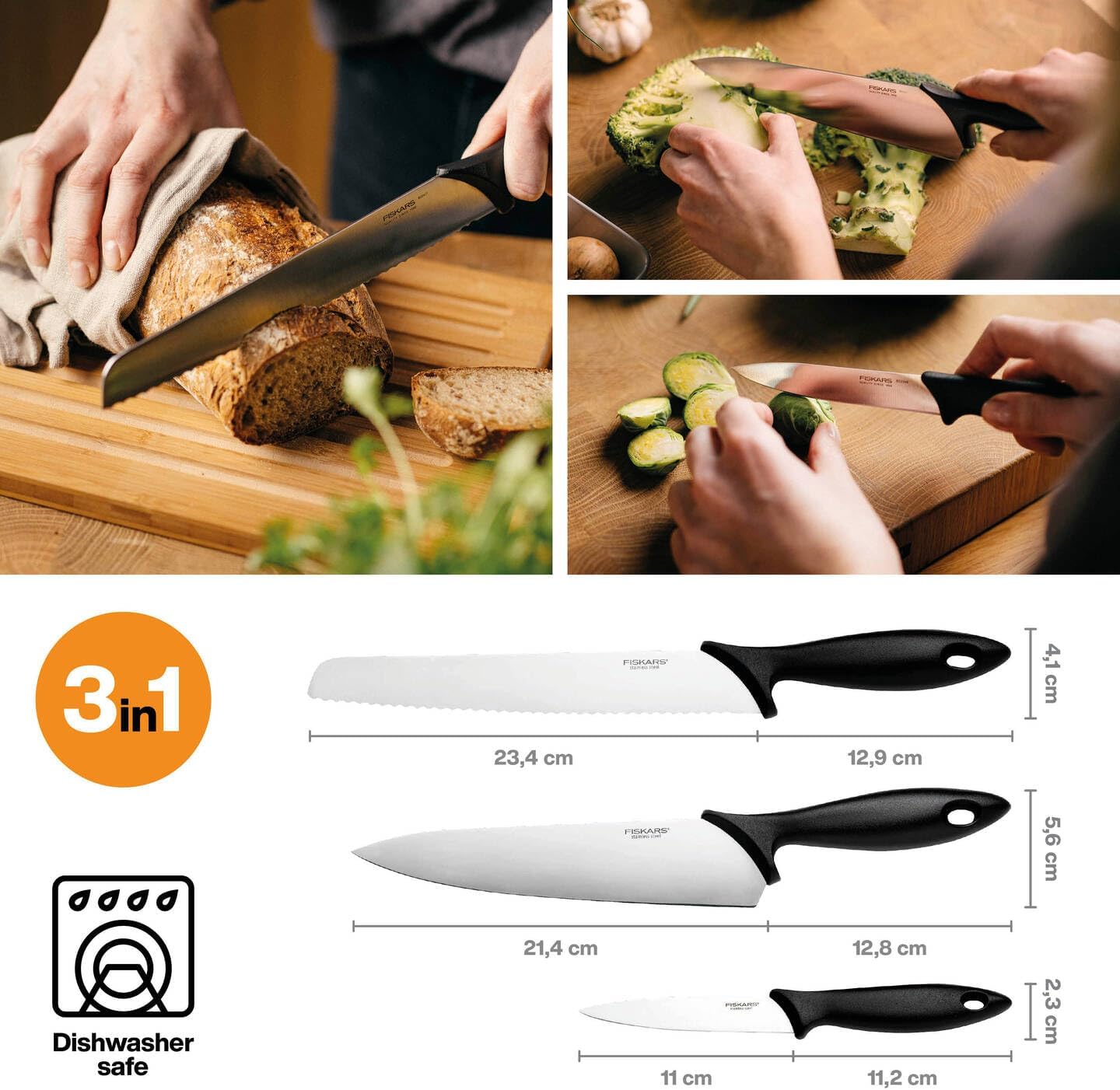 Fiskars Essential Starter Set, Plastic, Black, 1065583