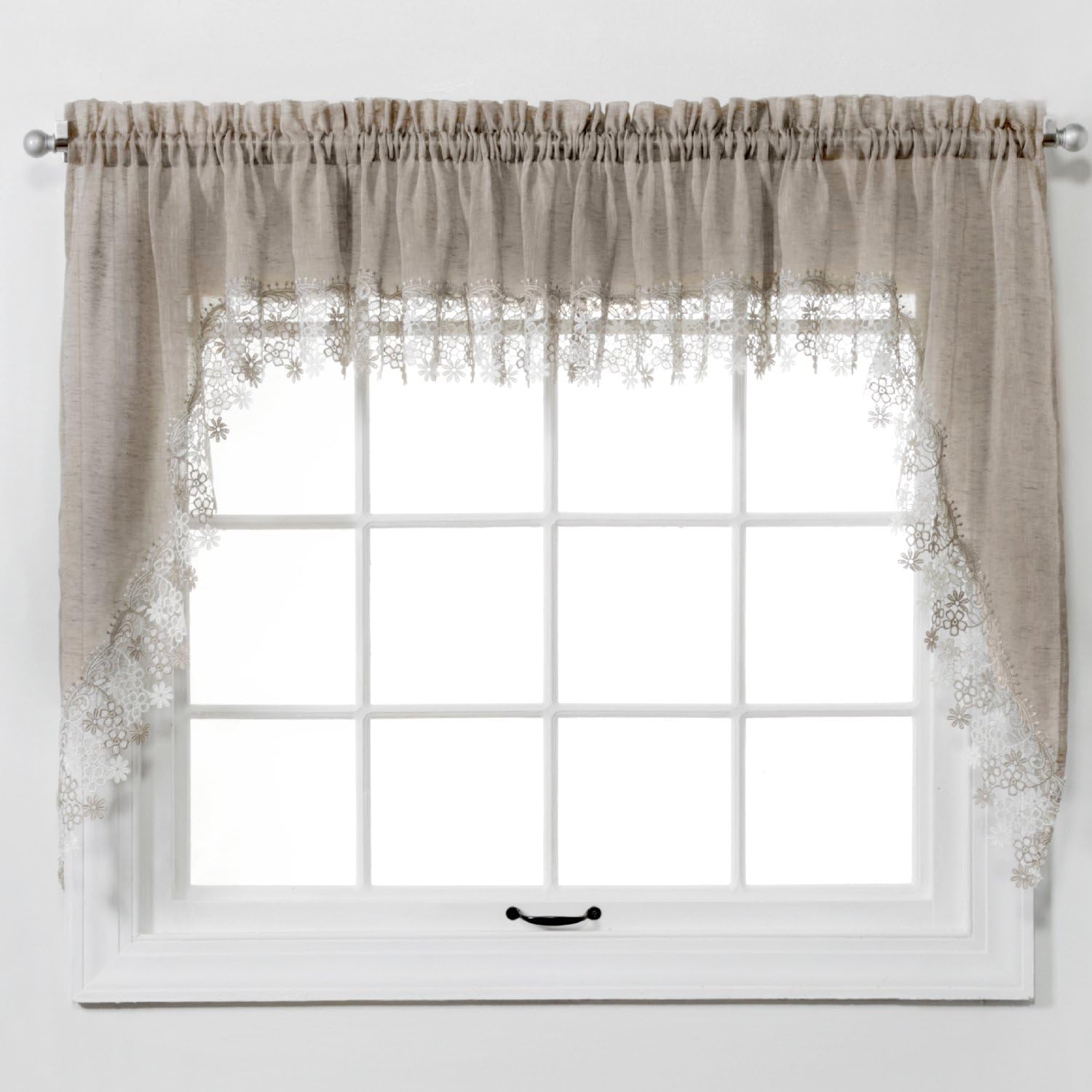 RENAISSANCE HOME FASHION Lillian Swag Pair, 56" X 38", Linen