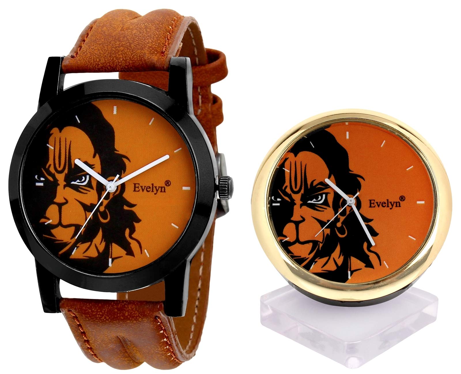 Evelyn Analogue Hanuman Ji Print On Black Dial Watch and Table Clock Combo Evehn-T-718-105 (B07QQ9VVCD) Amazon Price History, Amazon Price Tracker