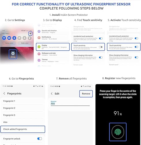 Miniatura 8 de Inskin Pantalla de privacidad y protector de lente de cámara transparente HD, compatible con Samsung Galaxy S23 5G de 6.1 pulgadas 2023  Paquete de