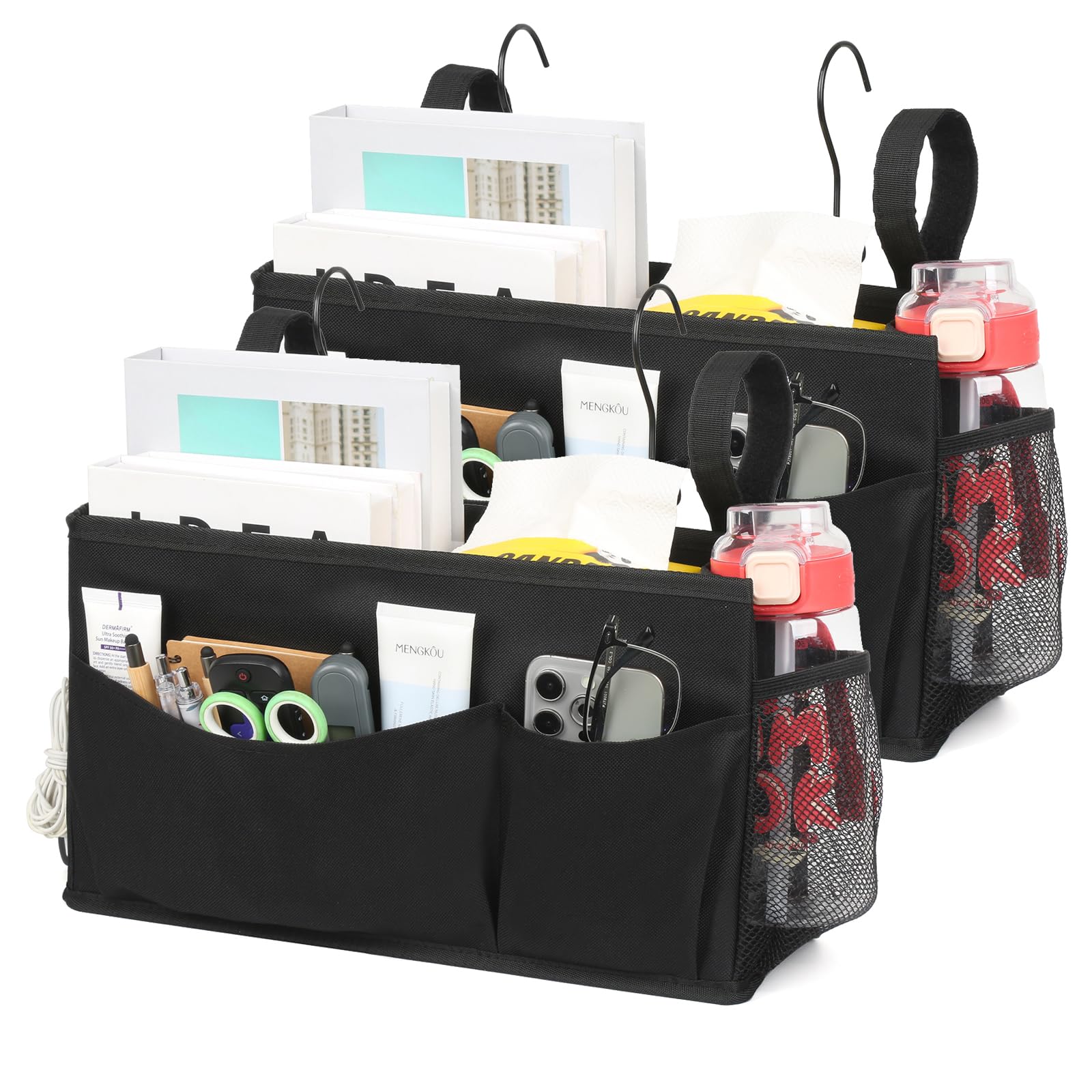 Valleycomfy Bedside Caddy with Pockets Hook for Bunk Bed, Shelf, Sofa