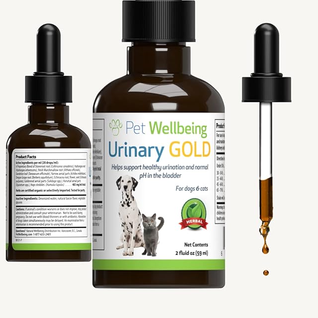 Pet Wellbeing - Urinary Gold For Dogs - Natural Support For Dog Urinary Tract Health - 2Oz (59Ml)