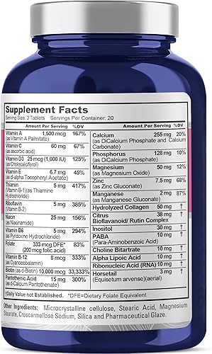 Miniatura 2 de NusaPure Fórmula para cabello, piel y uñas con 10,000 mcg de biotina por porción, 60 tabletas vegetarianasveganas, sin OMG
