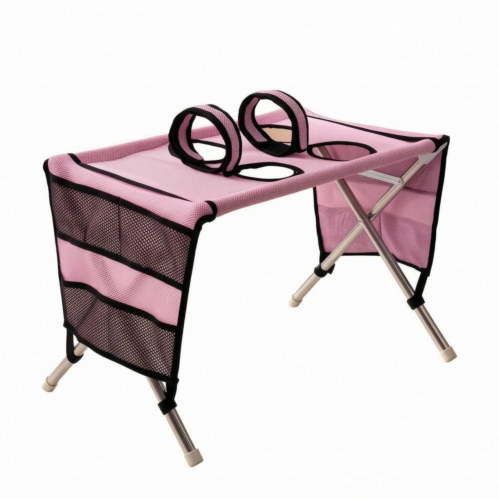 Qianly Tavolo da Toelettatura Pieghevole, Rosa | In Acciaio Inox, Robusto, Attrezzatura, per Casa