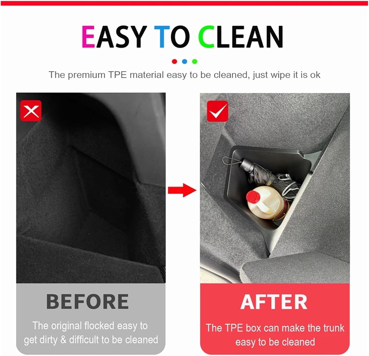 Compatible For Tesla Model Y Juniper Trunk Organizer Side Storage Box Boot Organizer Flocked TPE Mat Anti-dirty 2025 Car Travel Accessories(TYPE 6)