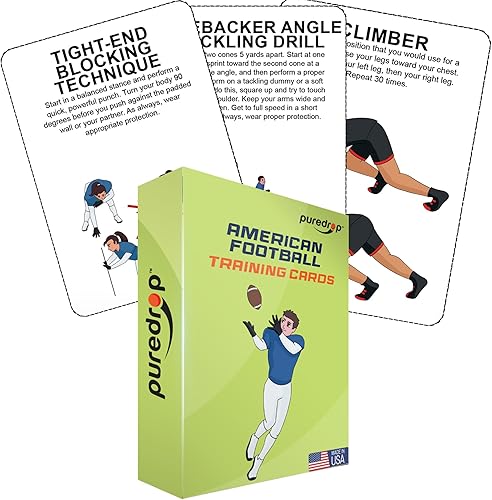 Equipo de Entrenamiento de Fútbol Americano Tarjetas de Entrenador de Ayuda Excelentes Ejercicios de Entrenamiento para Ejercicios de Práctica y