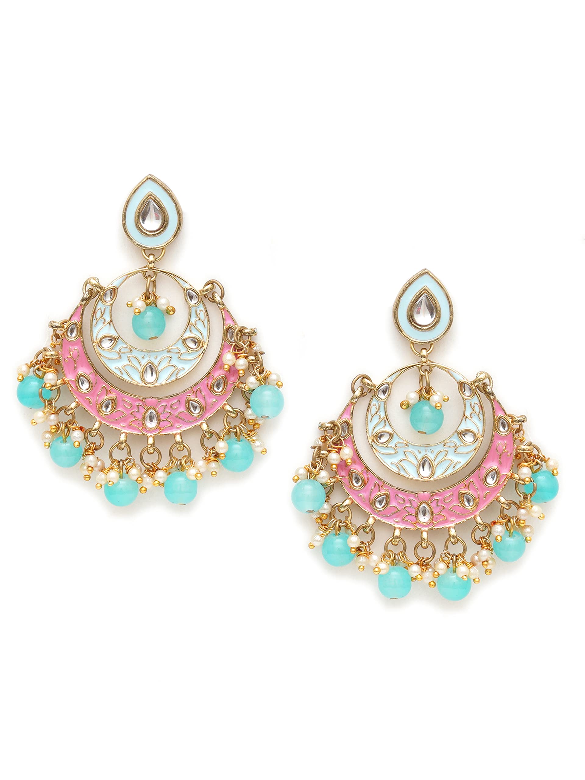 See full amazon price history chart for Karatcart Gold Plated Pink and Light Blue Meena Kundan Chandbali Earrings for Women Karatcart Gold Plated Pink and Light Blue Meena Kundan Chandbali Earrings for Women (B0BFQQMHGM) Amazon Price History, Amazon Price Tracker