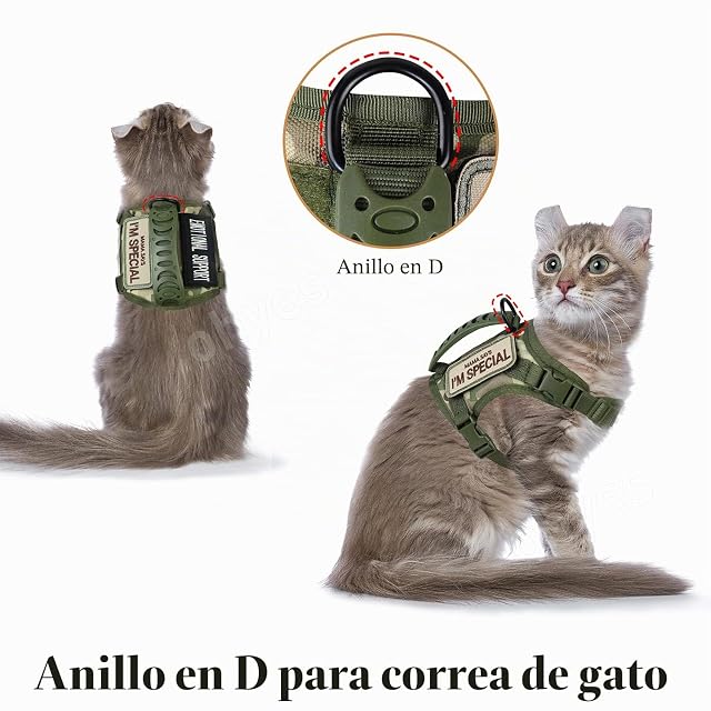 Foto 2 de 6 de Arnés táctico para Gatos para Caminar a Prueba de Escapes