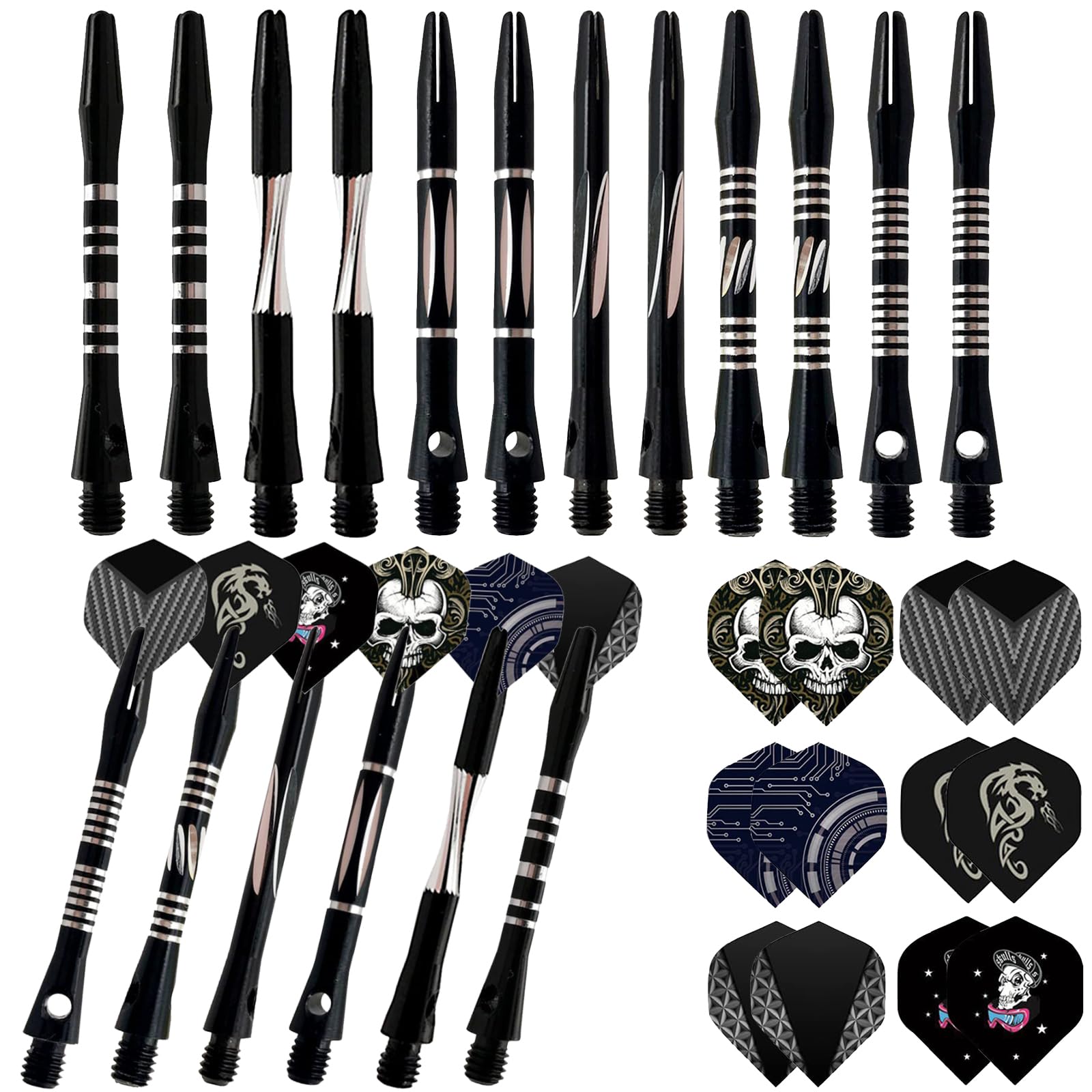 Gdrghe Dart Shafts Aluminum Kit 2BA Thread Metal Dart Stems Accessories Harrow Stems Dart Accessories Set for Darts Sports-36 Pack
