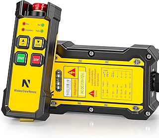 NEWTRY Wireless Crane Remote, 12V 2 Button Industrial Crane Controller Hoist Truck Remote 984FT Electric Lift Switch with Indicator System
