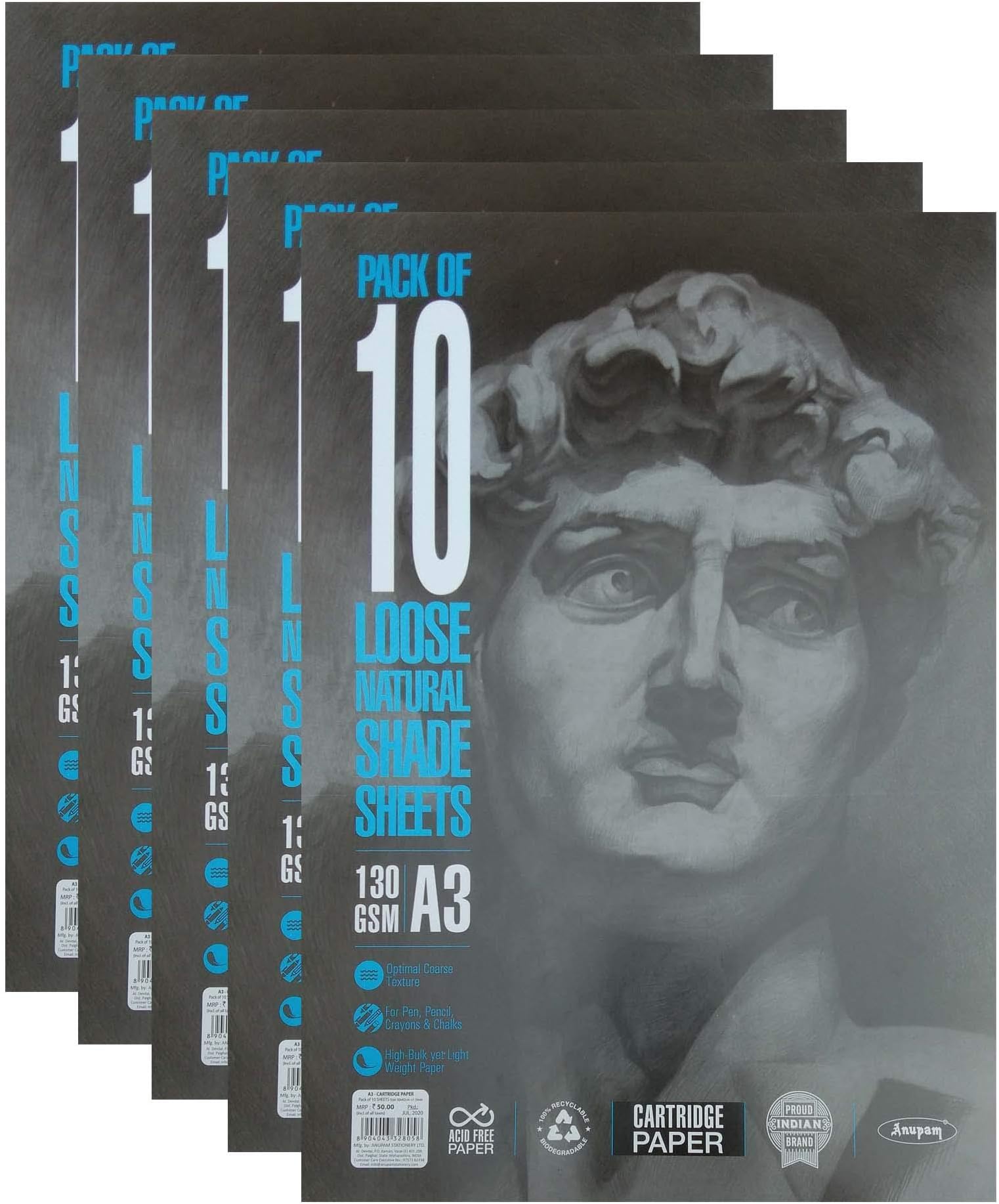 ARTRACK Bristol Smooth Paper A3 Pad, 36 Sheets 240 GSM Paper Ideal for Ink, Light Washes