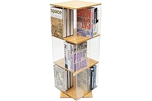 360-Degree Clear Rotating Bookshelf Revitalize Tidying Up