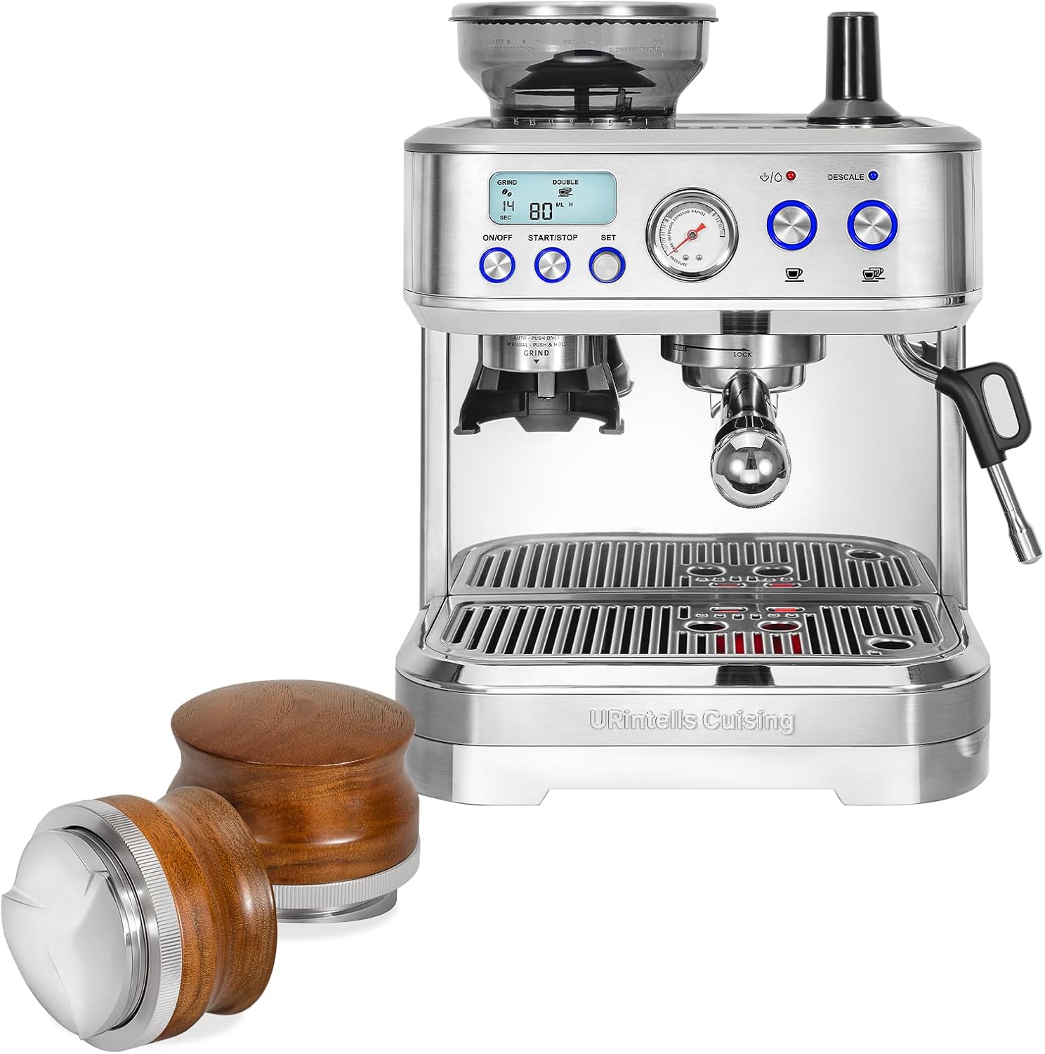 Espresso Automatic Machine with Grinder, Espresso Maker with 58MM Portafilter & Milk Frother & 58mm Coffee Distributor Espresso Distribution Tool for Coffee Lover
