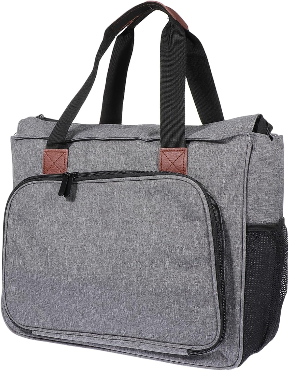 SHINEOFI 1Pc Multi Pocket Embroidery Tool Carrying Bag Portable Organizer for Hand Knitting Painting Brushes and Drawing Pencils Storage for Crafts and Travel Gray