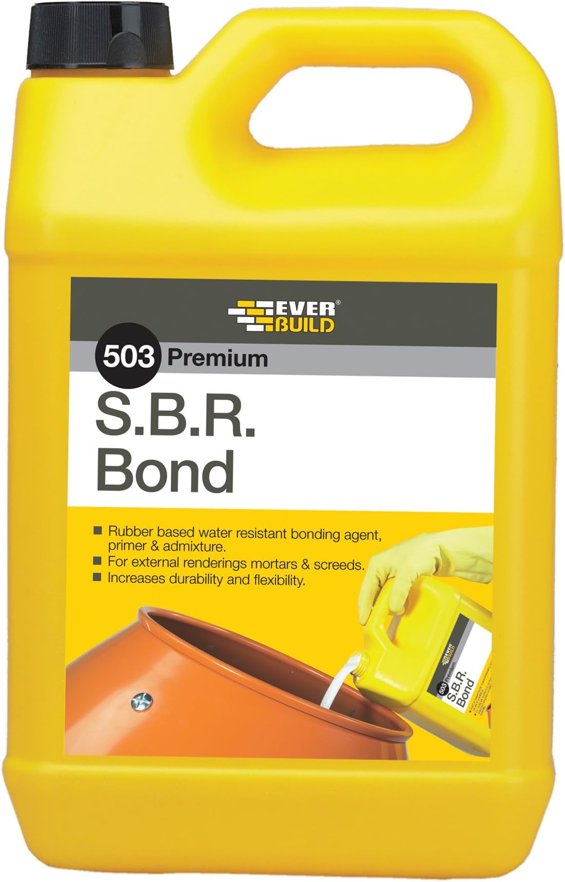 Everbuild 503 Premium S.B.R. Bond Admixture – Water Resistant Bonding Agent – White – 25 litre
