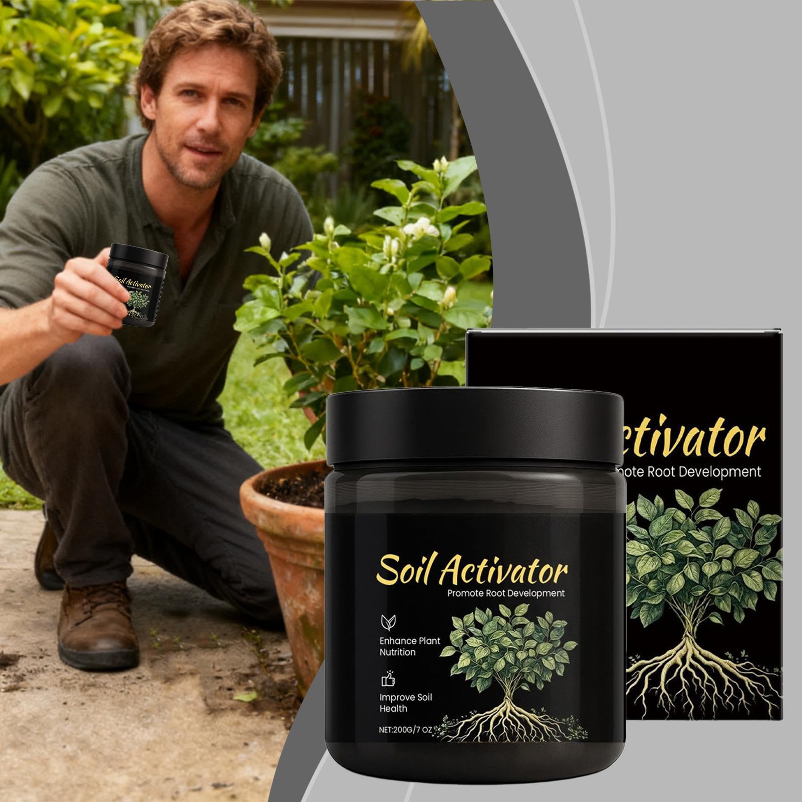 Activador de Suelo - Suave, Seguro y Fácil de Usar para Principiantes | Revitalizador de Suelo para Plantas,para Césped, Patio, Balcón, Terraza, Jardín, y Más