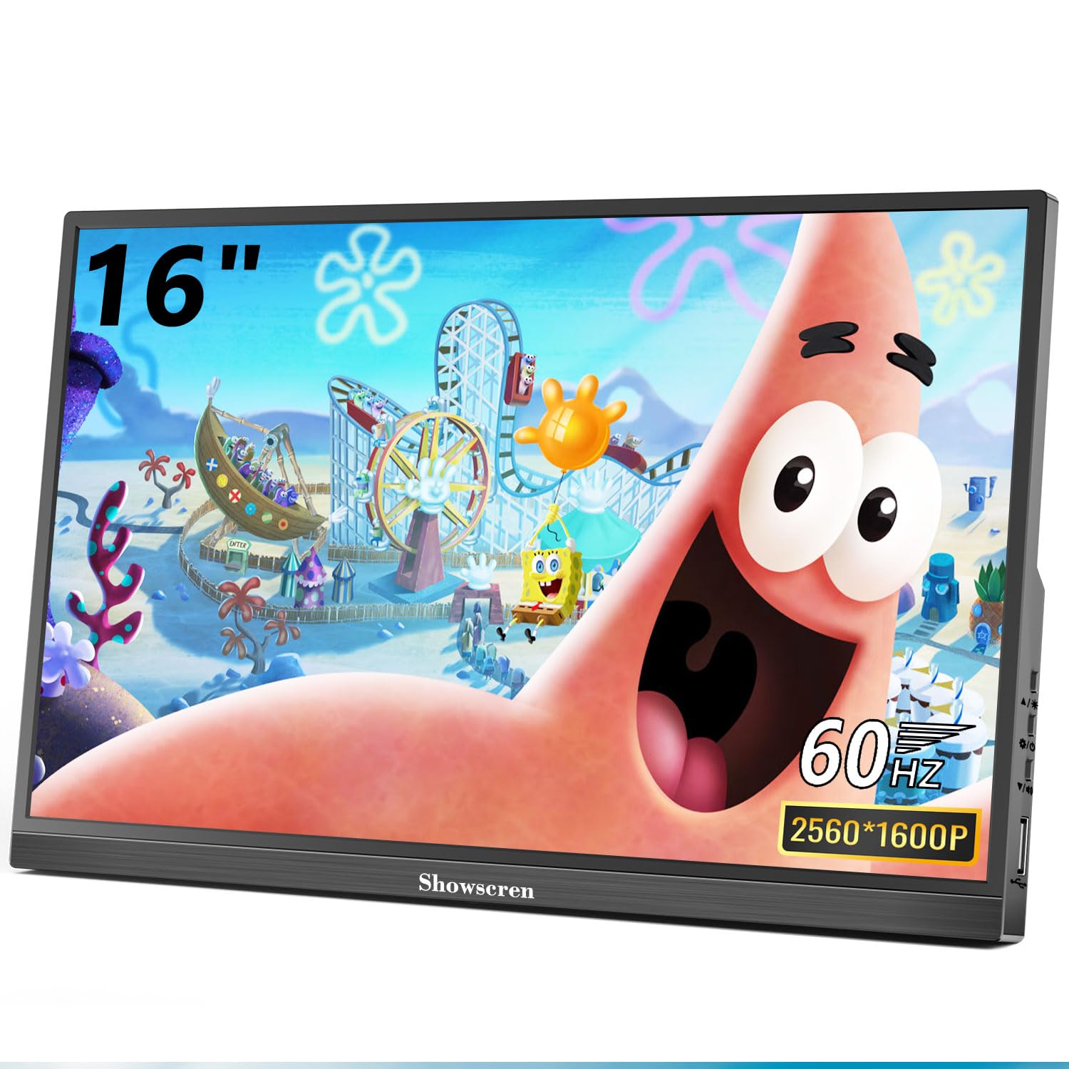 16インチ ポータブルモニター 2K QHD 2560X1600P 60Hz 100%sRGB スピーカー付き ノートパソコン スイッチ PS4/5用外付けスクリーン