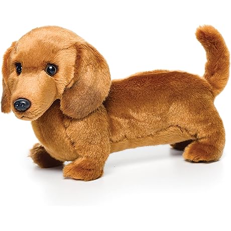 Standing Large Caramel Brown Weenie Dog Plush Stuffed Animal