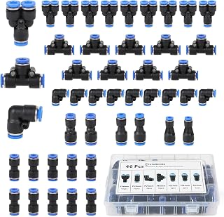 EFUTURETIME Pneumatik Steckverbinder Set für 6mm Schlauch, 46-tlg