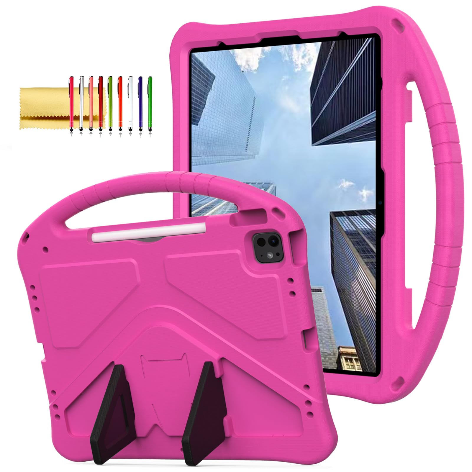 Dteck for iPad Air 13 Inch M2 2024/iPad Pro 13 inch 2024 M4 Kids Case/iPad Pro 12.9 Cover 6th/5th/4th/3rd Gen 2022/2021/2020/2018 with Pencil Holder