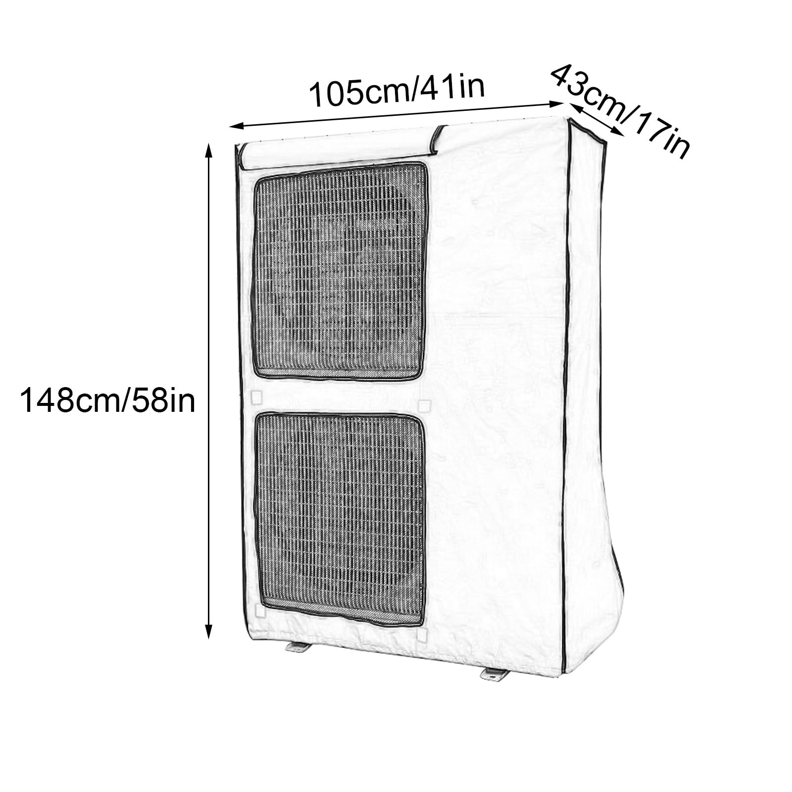 Copertura Esterna per condizionatore d'Aria, Impermeabile e Resistente ai Raggi UV, Protezione per Tutte Le Stagioni per unità di condizionamento d'Aria di Dimensioni 105x43x148 cm