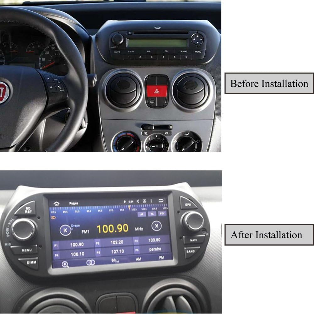 7 Inch Android 9.0 Car Stereo Octa-Core RAM 4G ROM 32G in Dash Car Radio GPS Navigation Head Unit for Fiat Qubo/Fiat Fiorino/Peugeot Bipper/Citroen Nemo (Car Radio)