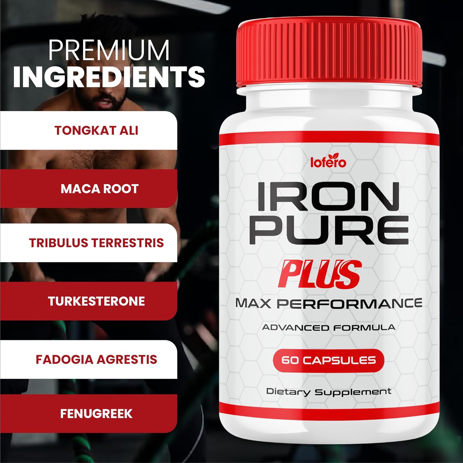 (5 Pack) Iron Pure Plus, IronPure Supplement Max Performance Formula For Men Ultra Prolong Power Active Pre Workout Fitness Vitamins Natural Support for Wellness Health Stamina Drive Pastillas (300ct) - Image 3