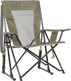 GCI Outdoor Comfort Pro Rocker Camping Chair | Portable Folding Rocking Chair with Durable Armrests & Drink Holder — Loden Green